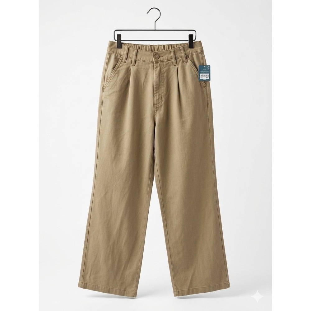 Arizona‎ Jean Co Khaki Wide Leg Skater Pants Pleated High Rise Tan Trousers NEW